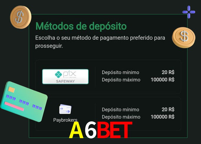 O cassino A6Bet oferece uma grande variedade de métodos de pagamento